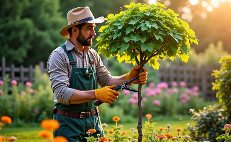 Guide pratique pour tailler efficacement un mûrier platane en forme de parasol
