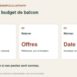 Fiche budgétaire : séparer les postes, relever les offres exactes et actualiser les montants avant l’achat.